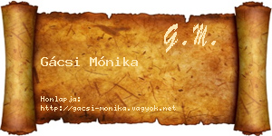 Gácsi Mónika névjegykártya